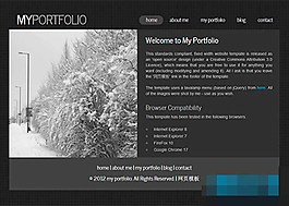 黑色个性动画导航博客css3模板