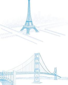 著名建筑線描矢量素材