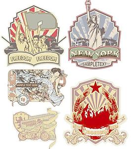 復古labei矢量素材