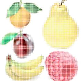 馬賽克組成的水果矢量素材