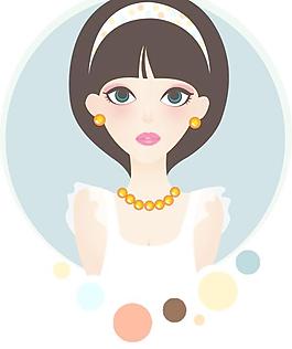 可愛女孩插畫矢量素材