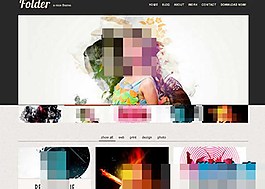 大圖幻燈瀑布流扁平化HTML5網(wǎng)站模板