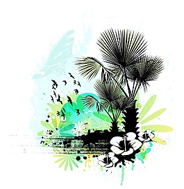 夏季背景矢量插畫