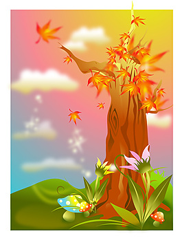 樹木風(fēng)景插畫