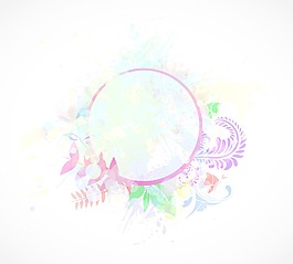 水彩花卉幀矢量插畫