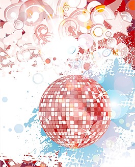 搖滾音樂會的海報discoball矢量