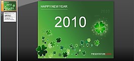 清新綠色2010新年P(guān)PT模板