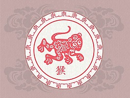 摘要猴矢量插畫
