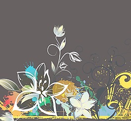 豐富多彩的畫(huà)花卉背景矢量插畫(huà)
