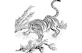古典老虎矢量素材
