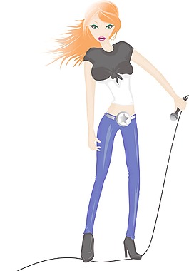 矢量卡通女孩