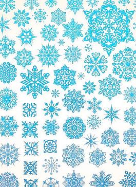 藍(lán)色雪花矢量素材