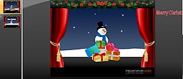 圣誕節(jié)帷幕雪人PPT模板