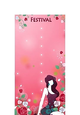 女性花紋矢量素材