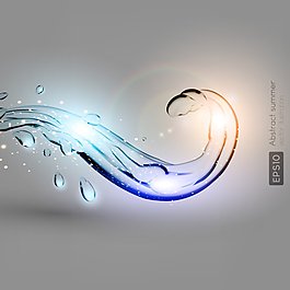 水波樣式炫目光效背景