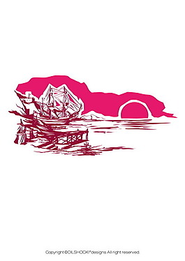 潮流航海主題矢量素材