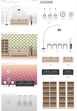 時尚室內(nèi)家居矢量素材