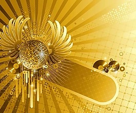 炫酷醒目音樂(lè)主題矢量素材金色