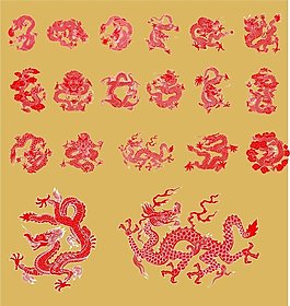 中国龙多款精致素材