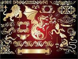 時尚金色復(fù)古圖案