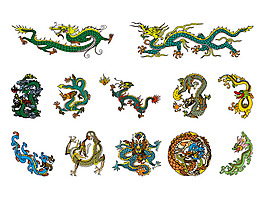 古典中華龍素材