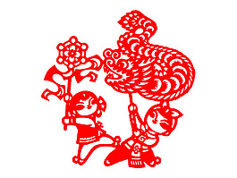 舞龍剪紙素材