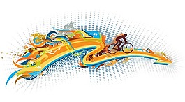 動感線條的單車運動