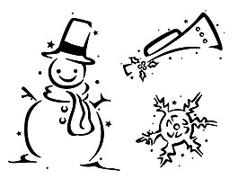 雪人线条剪影