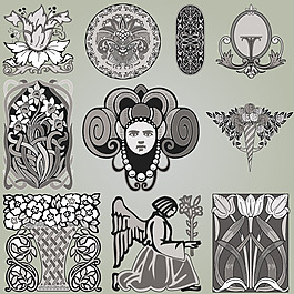 精致花束復(fù)古圖案