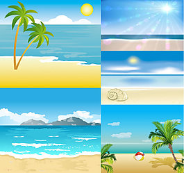 精美海邊矢量素材