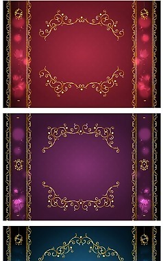金色古典花紋邊框