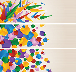 矢量素材炫彩圖形旗幟