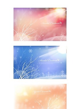 背景矢量圖 雪花紛飛冬季