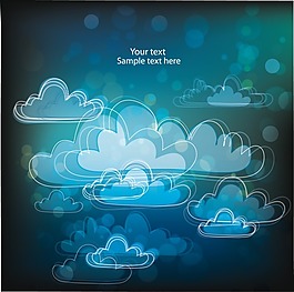 矢量素材 藍(lán)色卡片花紋