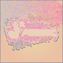 矢量素材復古線描花紋