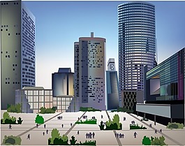 矢量素材圖 現(xiàn)代城市插圖