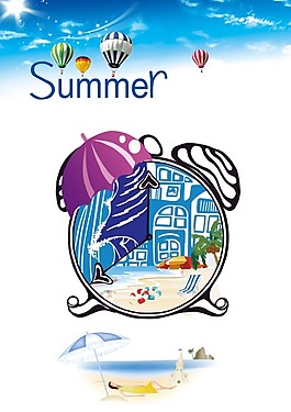 夏季海灘休閑海報