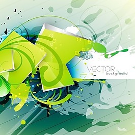 矢量綠色墨跡抽象背景