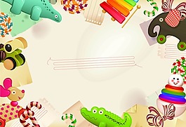 矢量素材卡通玩具邊框