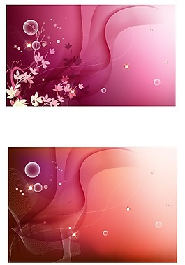 矢量線條動感鮮花風景