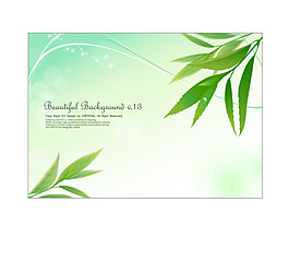 矢量素材清新樹葉綠色背景