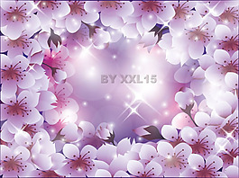 矢量桃花花瓣背景