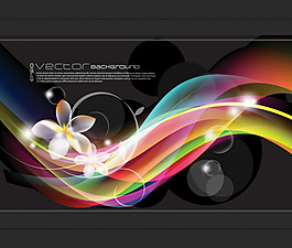 矢量素材精美花朵和夢(mèng)幻背景