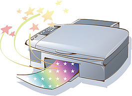 矢量办公用品传真机