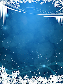 矢量雪花清新夢幻背景