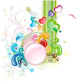 矢量精美線條抽象花朵背景