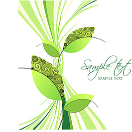 矢量素材簡約綠色植物插圖