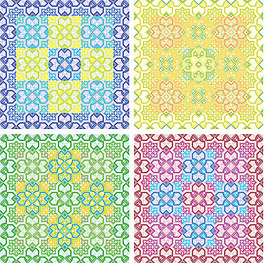 矢量彩色可爱花纹
