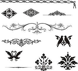 矢量素材欧式边角古典花纹