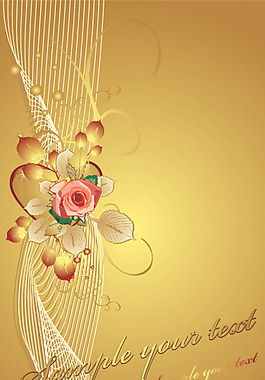矢量精美旋轉(zhuǎn)線條花朵背景